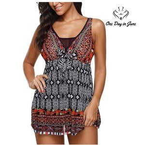 Retro Plus Size Slimming Swimdress